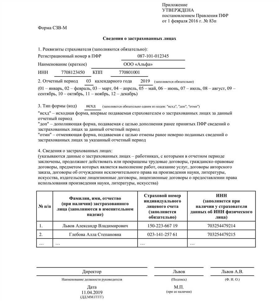 Форма сзв-м заполнение образец сроки подачи - все о сзв-м